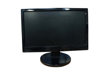 A photo of a computer monitor or Personal Computer, also known as a desktop computer. This photo is on a white background