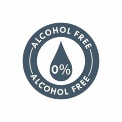 Alcohol free logo design template illustration. suitable for skin and body care cosmetic product etc