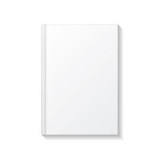 Blank white book or notebook top view mockup template.