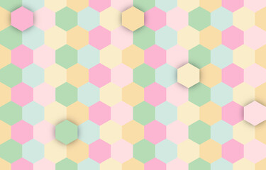 hexagon pastel cute colorful pattern wallpaper