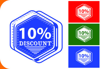10 percent off new offer logo and icon design template