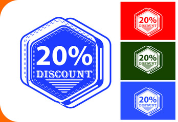 20 percent off new offer logo and icon design template