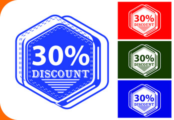 30 percent off new offer logo and icon design template