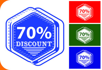 70 percent off new offer logo and icon design template