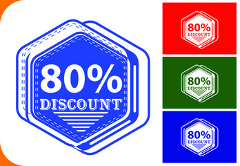 80 percent off new offer logo and icon design template