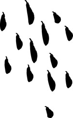 Hand drawn abstract organic shape brush illustration . Decorative doodle pattern.