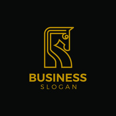 horse monoline logo template design ready to download