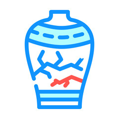vase chinese color icon vector. vase chinese sign. isolated symbol illustration