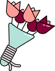 Flower bouquet line icon