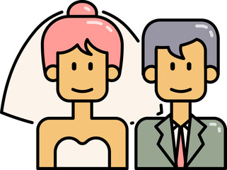 Bride man and woman icon