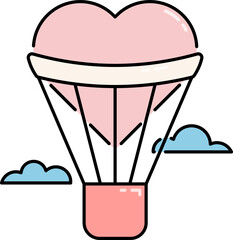 Hot air balloon line icon