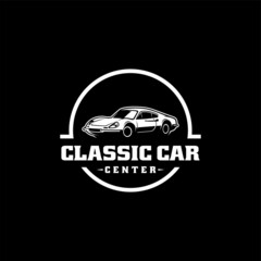 classic car illustration logo vector