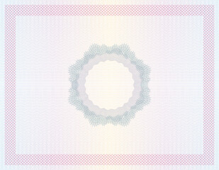 Guilloche background for certificate or diploma and currency design