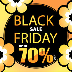 Black friday sale poster up to seventy percent off