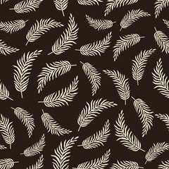 Seamless pattern with palm leaves