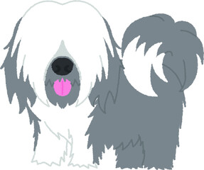 チベタンテリアの犬イラスト