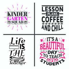 Teacher quotes and saying design bundle vector.