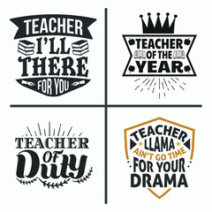 Obraz premium Teacher lettering quotes design bundle.