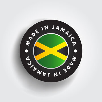 Made in Jamaica text emblem badge, concept background