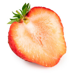 Fresh Red strawberry isolated on white background, Red Amaoh strawberry on White Background With clipping path.