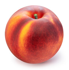 Yellow Peach isolated on white background, Fresh Yellow Peach on White Background With clipping path.