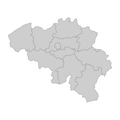Outline political map of the Belgium. High detailed vector illustration.