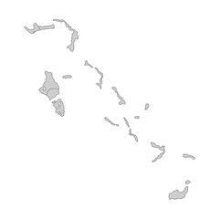 Outline political map of the Bahamas. High detailed vector illustration.