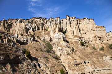 Landscape of volcanic rock shapes, abstract rock patterns	