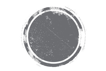 Circle grunge stamp. Round vector isolated on white background. Grey stamp vector. For grunge badge, seal, ink and stamp design template. Round grunge hand drawn circle shape, vector