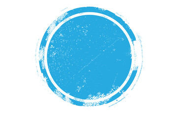 Circle grunge stamp. Round vector isolated on white background. Blue stamp vector. For grunge badge, seal, ink and stamp design template. Round grunge hand drawn circle shape, vector