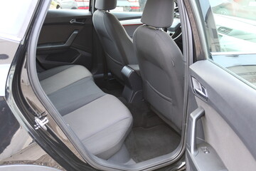 Back seats of car cabin.