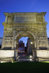 Benevento: Arco di Traiano, Roman arch, by night