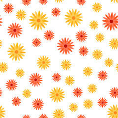 simple seamless pattern with abstract flowers