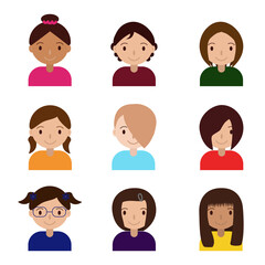 simple vector illustration smiling children