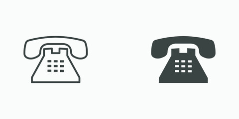 office telephone icon vector set. phone, handset, business, communication, call symbol