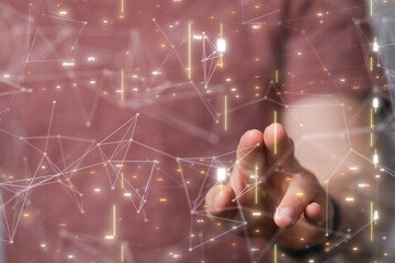 Concept of Network, internet communication. 3d illustration