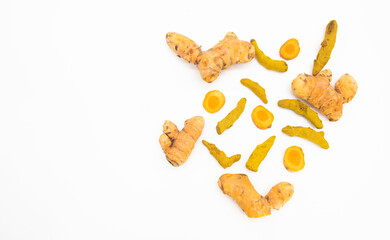 turmeric isolated on white background