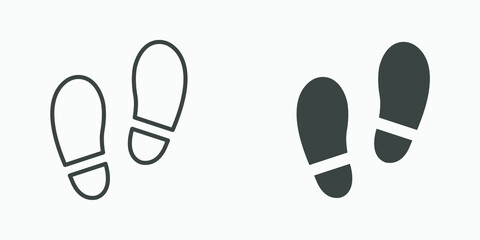 Shoe print icon vector set. footstep, footpath, shoes, walk, step symbol