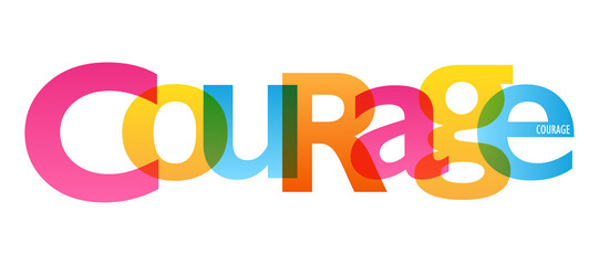 COURAGE colorful vector typography banner
