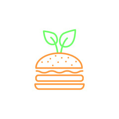 burger themed vector with concept leaves