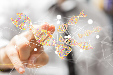 world Neural network 3D illustration. Big data and cybersecurity