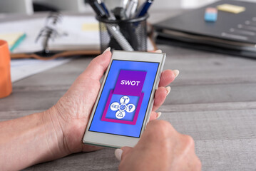 Swot concept on a smartphone