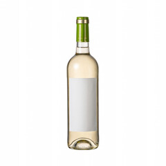 bottle of white wine on a white background. wine bottle with blank label mockup