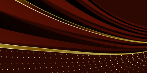 Luxury dark red and gold background vector design
