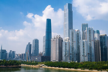 Fototapeta na wymiar 中国 広州市 高層ビル群