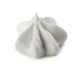 Delicious fresh whipped cream isolated on white