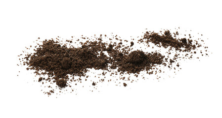 Pile of soil on white background. Fertile ground