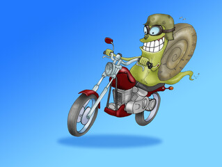 A Snail on Motorbike