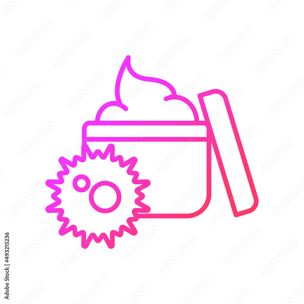 Poster expired skin care product gradient linear vector icon. contains toxins and bacteria. spoiled cream l