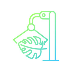 Genetically modifying houseplant gradient linear vector icon. Genetically engineered monstera. Science and technology. Thin line color symbol. Modern style pictogram. Vector isolated outline drawing